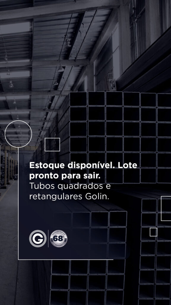 Estoque Golin - lotes de tubos quadrados e retangulares